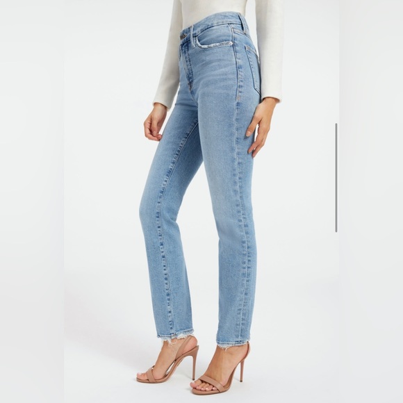 Brand New - GOOD AMERICAN GOOD CLASSIC SLIM STRAIGHT JEANS | INDIGO352 / SIZE 4 - Picture 3 of 8